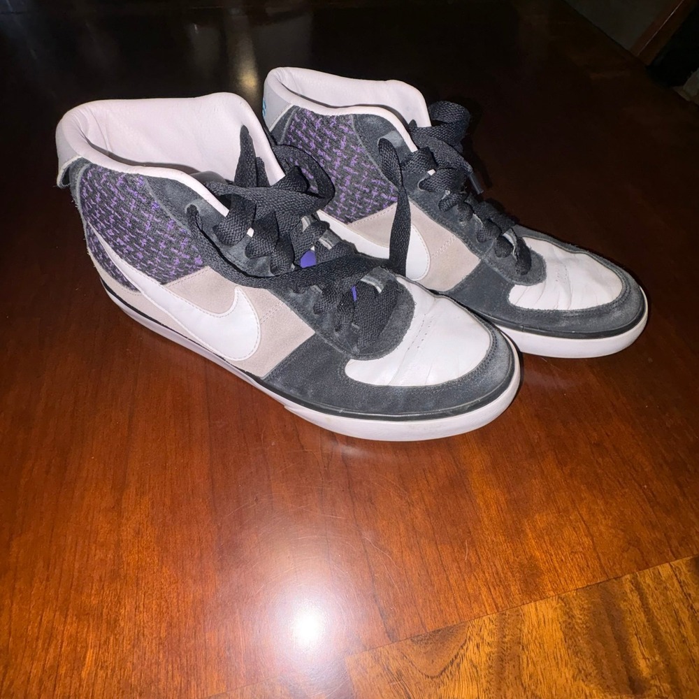 Nike Court Mid Sneakers Purple Black White Mens Size 9 Y2K Skate Shoes